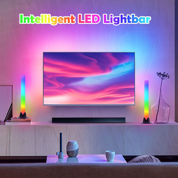 LED TV-lampa, Smart LED-lampa för gaming, RGB med flera ljuseffekter, Ljusstavar med scenlägen och musiklägen, Dekoration (32CM180°)