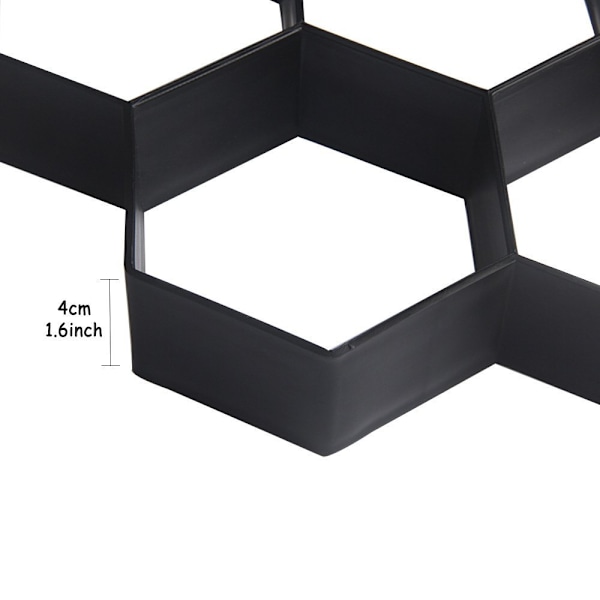 Plast Hexagon Plattläggningsform Betong Gjutform Återanvändbar Form för Uppfart Trädgård Uteplats Pool