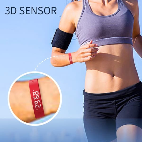 Smart armbånd vibrerende alarm søvnovervåking digitalt display Black black