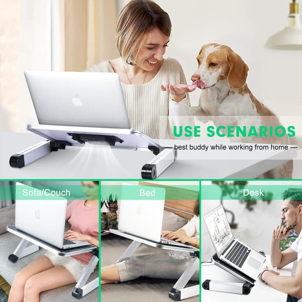Foldbart Laptop Stativ Skrivebord Justerbart Laptop Stativ Til Seng Foldbart Laptop Bord Bærbart Med Køleventilator Sofa Sofa Bakke Til Tablet Laptop MacBook