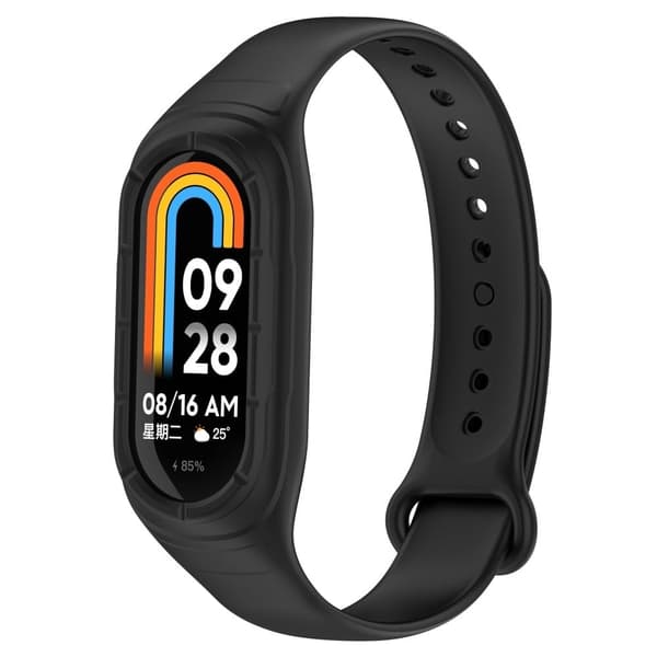 Xiaomi Smart Band 8 silikonerem med integreret beskyttelse - Sort Black black