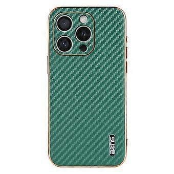 AZNS Fodral för iPhone 16 Pro Galvaniserad Kolfibertextur PU+TPU Telefonfodral (Stil C)