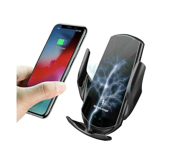 Trådløs biltelefonoplader og holder - Sort