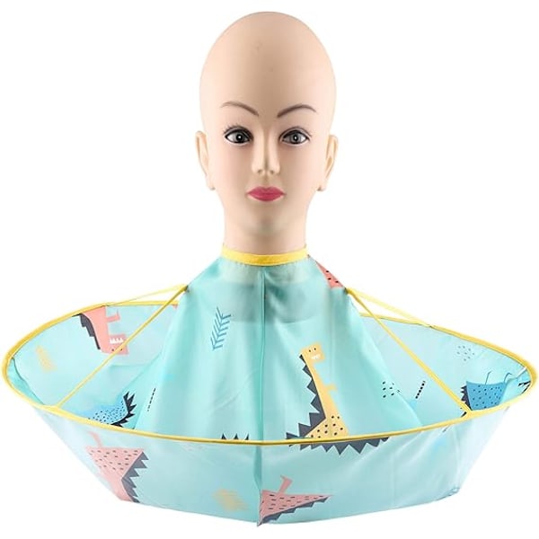Barn Hårklippningskappa, Snäppstängning Barnfrisörkappa, Lättviktig Polyester Antistatisk Hushåll för Barn, Blå