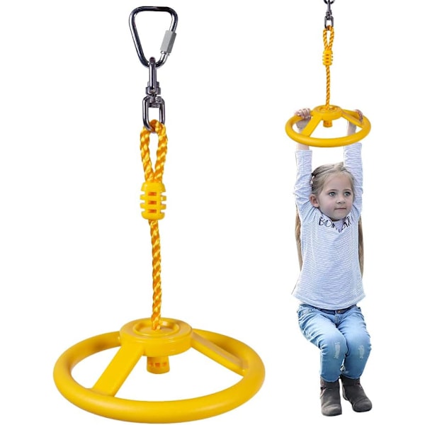 Ninja Hjul Hinderbana för Barn Vuxna 360 Graders Roterande Led Djungelgym Apgunga Utomhus Inomhus Lekplats - gul yellow