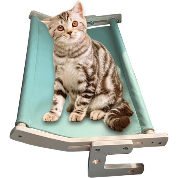 Kattfönsterbräda Husdjurskattsäng Katthängmatta för Fönster Hållbar för Inomhus Katter Katthylla Utrymme (Färg: L Grön 50x40x20cm Green