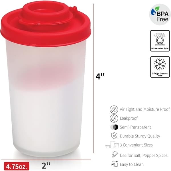 Camping Salt- och Pepparströare Set Stora 2st - Fuktsäkra Utomhus Picknick Kryddflaskor L,2PCS