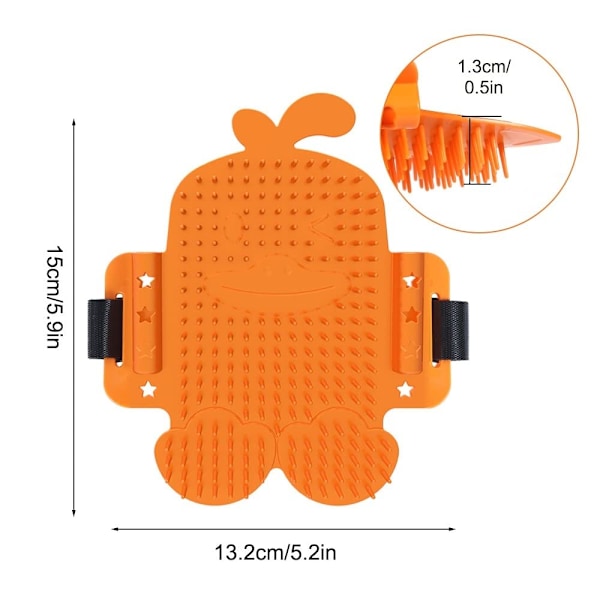 Katt Själv Groomer, Vikbara Massagekammar för Katthorn för 4cm-10cm Diameter Bords- och Stolsben (Inkluderar Ej Kattmynta) - Orange Anka Duck