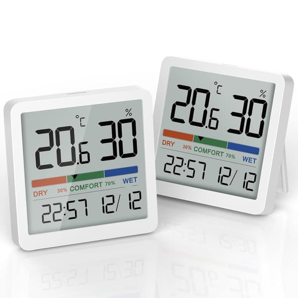 Inomhustermometer Hygrometer Liten Digital Temperatur Hygrometer Inomhustermometer Sensor Luftkvalitetsmätare, 2-pack