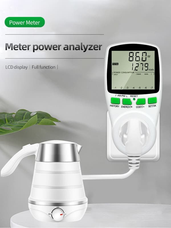 Strømmåler til altan solcelle, mini PV-system, mini solpanel – elektrisk energimåler