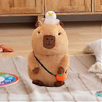 Kapybara Pehmolelu Tyyny Kapybara Lelu 40cm Äänellä Kodinsisustus Pehmo (Istuma-asento)