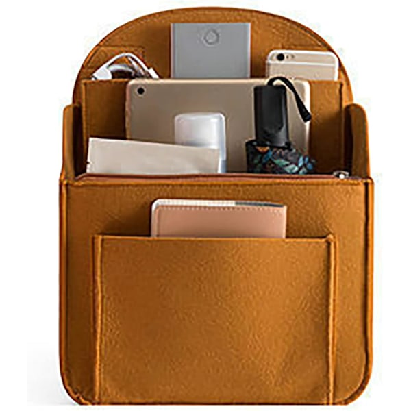 Filt Ryggsäcksorganiserare Mini Ryggsäcksinsats Liten Väskavdelare för Ryggsäck Handväska Lätt Nylon Axelväska.S brun brown
