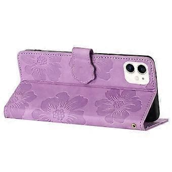 iPhone 11 Blompräglat PU-läder Ställ Plånboksfodral (Stil B)