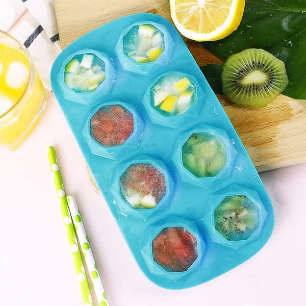 Sæt med 2 Diamant-isterningebakker, Silikone-isterningeforme til ispinde, kager, muffins, gelé, chokolade, sæbe