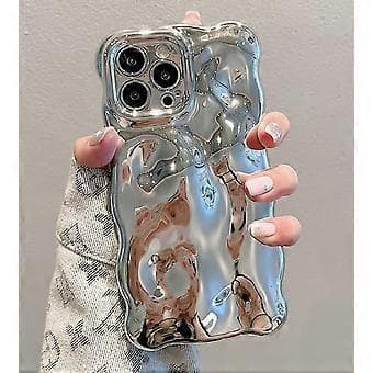 Fodral för iPhone 12 Pro, sött enfärgat vågformat stötsäkert TPU-mobilfodral