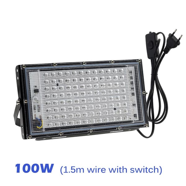 Diskolys Scenelys LED UV Blacklight Bærbart Scenelys Ultraviolet Spotlight Spotlights til Fest Disco Have Bar Jul (100W)