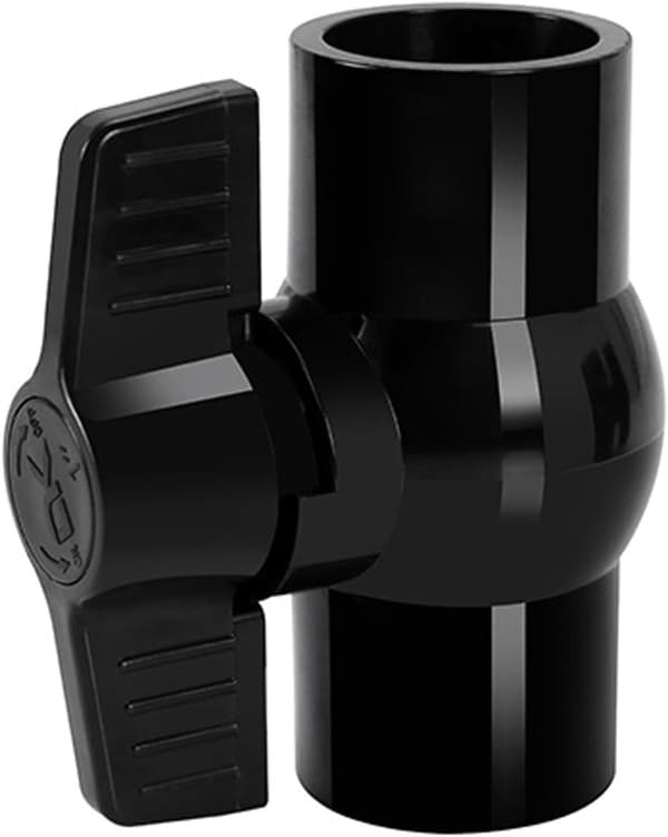 PVC kugleventil, rørfitting, kompakt type, afspærringsventil til koldtvandsledning (sort 32 mm)