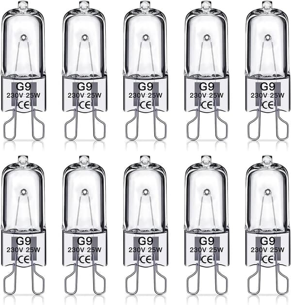 G9 Halogenlampor 25W, 230V, 10-pack 25W