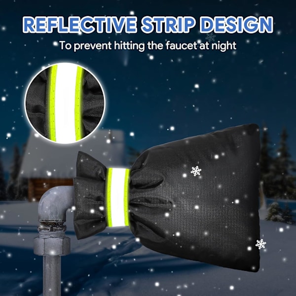 Utomhuskran Skydd 2-pack för Vinter 21*15cm, Utomhus Trädgårdskran Strumpor, Återanvändbara Vattentäta Isolerade (Tjockare)
