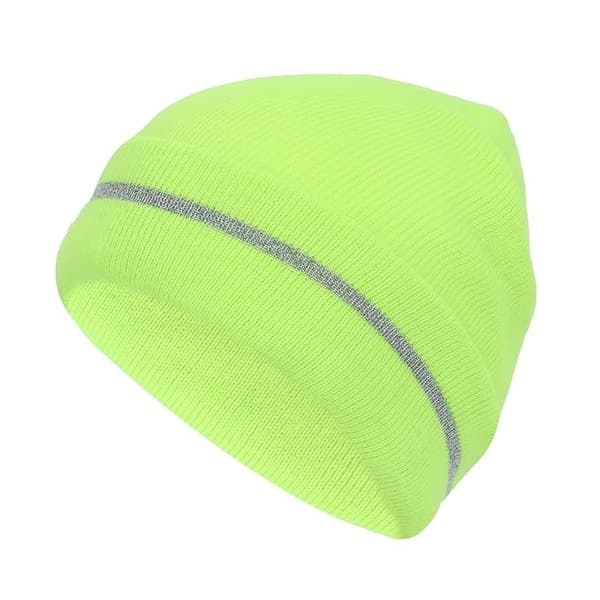 2 st mössor med reflexband, stickad akrylmössa, hög synlighet, nattresor