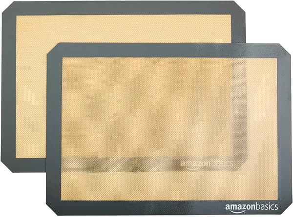 Rektangulär bakmatta i silikon, 2 delar, Beige/Grå, 29,5 cm x 42,0 cm