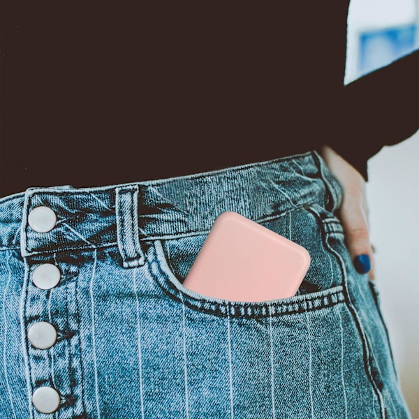 Fickpegel, Kompakt Resesminkspegel med LED-ljus för Handväska, Bärbar Vikbar Handhållen Liten Belyst Spegel, Rosa pink