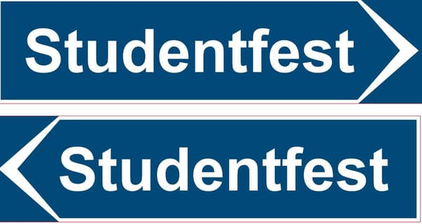 Skilt Studenterfest 40x10 cm multifärg multicolor