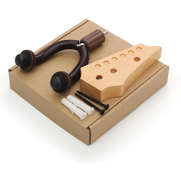 2-pack Gitarrhängare Väggfäste i Trä, för Vägg, Gitarrställ för 2 Gitarrer, Gitarrvägg för Basgitarrställ Ukulele och Elgitarr Ukulele 2