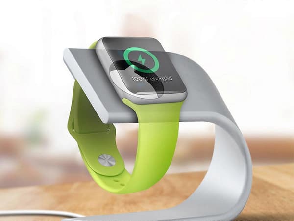 Trådløs opladerstander til Apple Watch trådløs oplader sølv