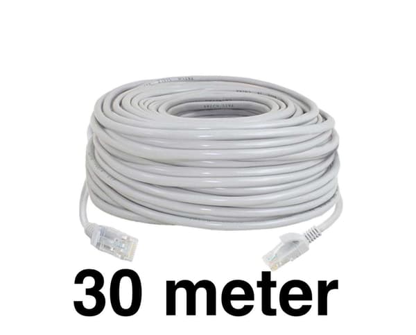 30m - Netværkskabel - Cat5e - Internetkabel grå gray