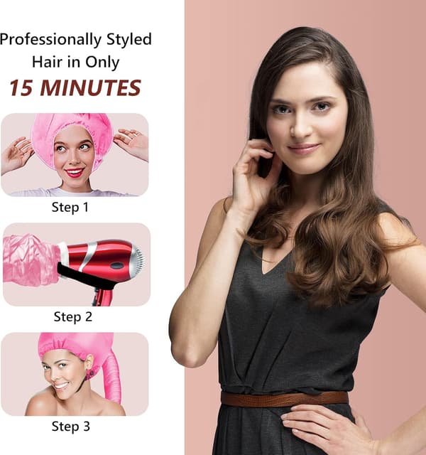 Sikker bærbar hårfønerhette for hårstyling - Dyp rosa