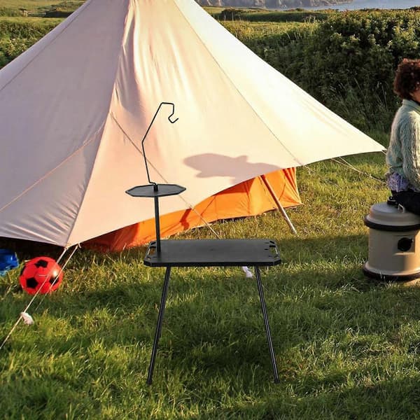 Vikbart campingbord Kompakt stativ Lättvikt med bärväska Picknickmatlagning with light holder