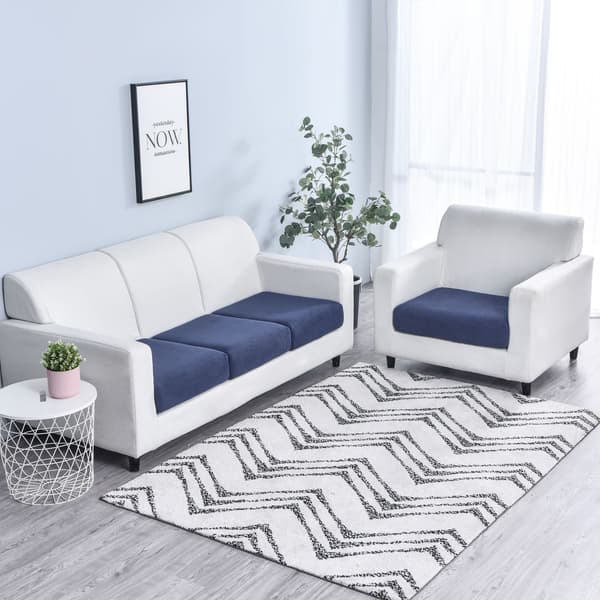 3 stk. sofapudebetræk, meget strækbart, individuelle sædebetræk, sofabetræk, sofapudebetræk Navy Blue