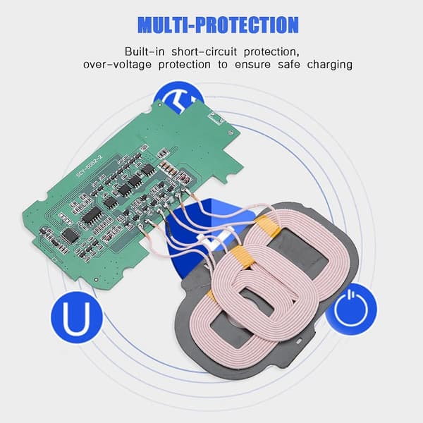 Trådløs oplader transmittermodul, Triple Coils Multi Level trådløs opladerchip, DIY oplader Mod