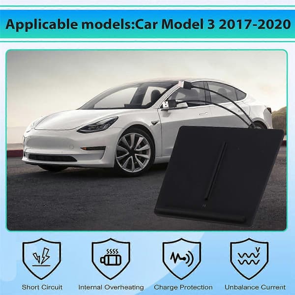 Trådløs lader Matte Dobbel Midtkonsoll Tilbehør for Tesla
