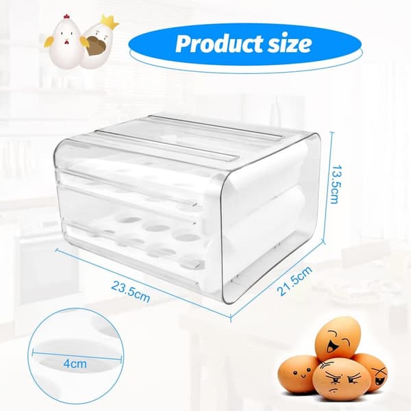 Eggboks 32 Rom, Oppbevaring Eggboks Eggholder Kjøleskapsholder Eggoppbevaring (Hvit)