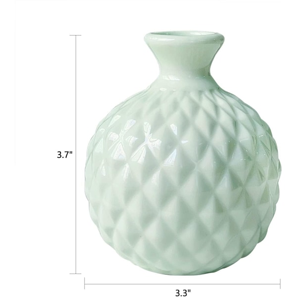Ikebana Vas Blomsterarrangemang Knoppvas Hydroponisk Macaron Färgglad Keramisk Dekorativ Vas (Ljusgrön) Light green