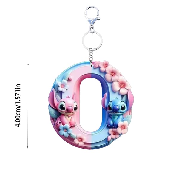 Stitch \"O\" Akryl Nøglering, Par Nøglering