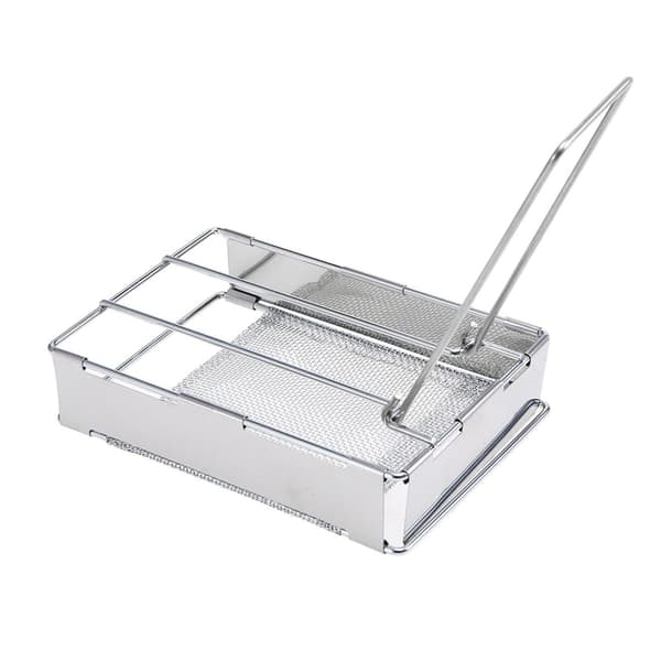 Bærbar foldbar brødrister i rustfrit stål til camping og grill