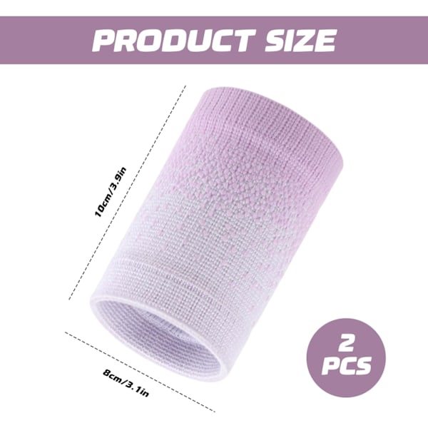 1 par sportarmband, 10*8cm elastiska sportarmband, svettabsorberande nylonarmband, lämpliga för fitness och svettabsorption, rosa&vit Purple