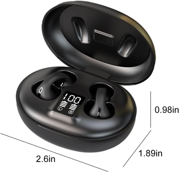 Trådløse ørepropper Trådløse øreklips hodetelefoner, Bluetooth 5.3 Clip-on Ea