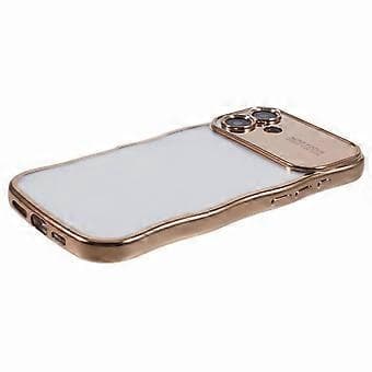 Fodral för iPhone 16 Elektropläterad lockig ram TPU Transparent mobilskal (Stil D)