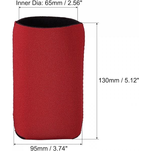 Kylmanschetter för burkar, isolerade hopfällbara neoprenöverdrag, för smala burkar och flaskor, svart 3-pack, (Röd) red