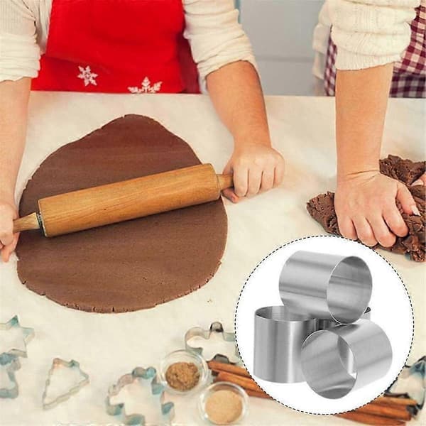 Rund Kage Ringform Rustfrit Stål Bage Ringe 16 stk. Dessert Mousse Form Mini Kage Konditori Ring F js