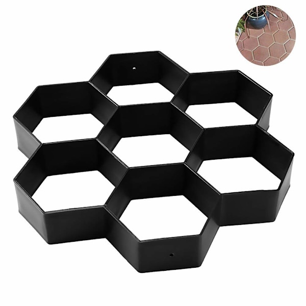 Plast Hexagon Plattläggningsform Betong Gjutform Återanvändbar Form för Uppfart Trädgård Uteplats Pool