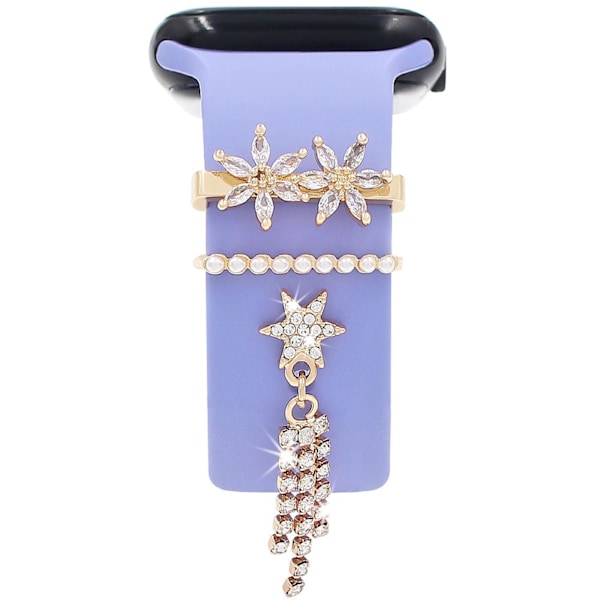 Klockarmbandsberlocker, Chic Eleganta Sten Diamant Armbandsaccessoarer (Inget Armband)-Blå Sten-Guld