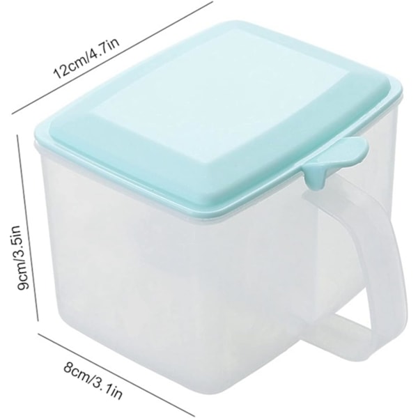 Kryddburkar Transparent Kryddburk Plast Bärbar 2-Facks Kryddlåda Kryddbehållare (Blå) Blue