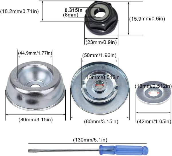 Gräsklipparblad Adapter Kit, 5 Delars Gräsklippare Trimmer Solid Blad, Blad Ersättnings Adapter Underhålls Kit, för Trimmer Gräsklippare 5pcs