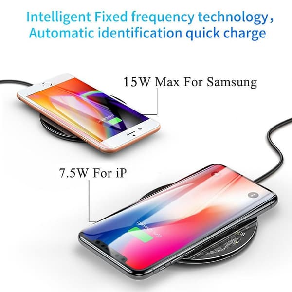 Trådløs oplader S9 S10+ Note 910 til 12 opladerplader Trådløs oplader (sort)
