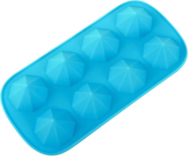 Sæt med 2 Diamant-isterningebakker, Silikone-isterningeforme til ispinde, kager, muffins, gelé, chokolade, sæbe